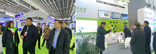 河北省水利厅副巡视员、河北省水利学会理事长冯谦诚一行莅临展位参观指导
