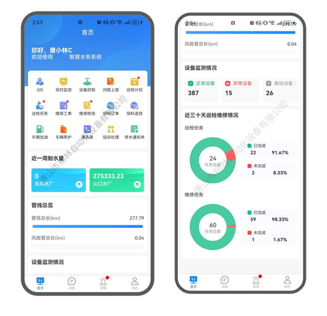 智慧水务APP首页